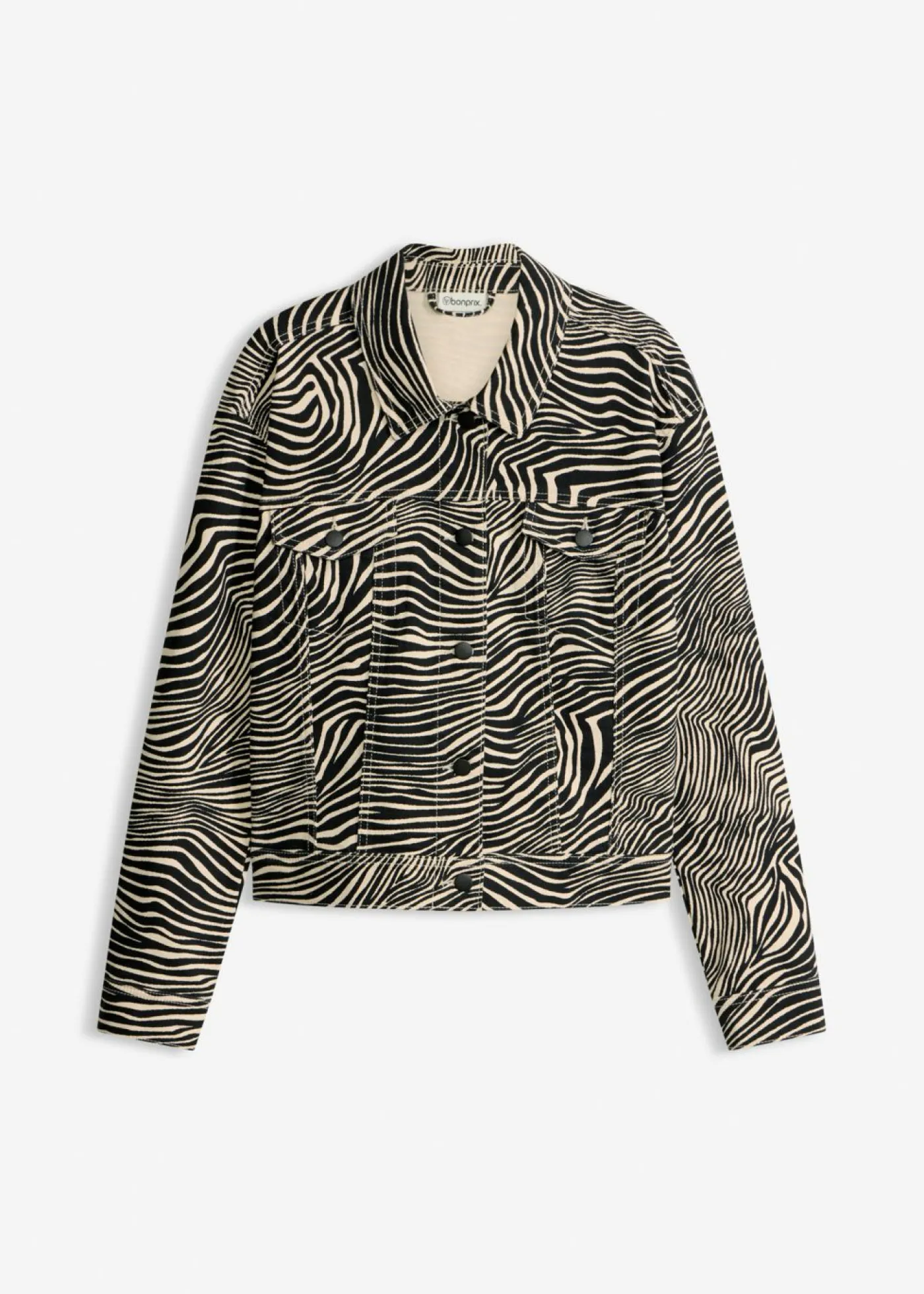 bonprix bonprix Chaqueta de sarga Arena-negro con estampado de cebra Best