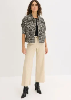 bonprix bonprix Chaqueta de sarga Arena-negro con estampado de cebra Best