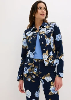 bonprix bonprix Chaqueta de sarga de algodón azul marino-azul-azul New
