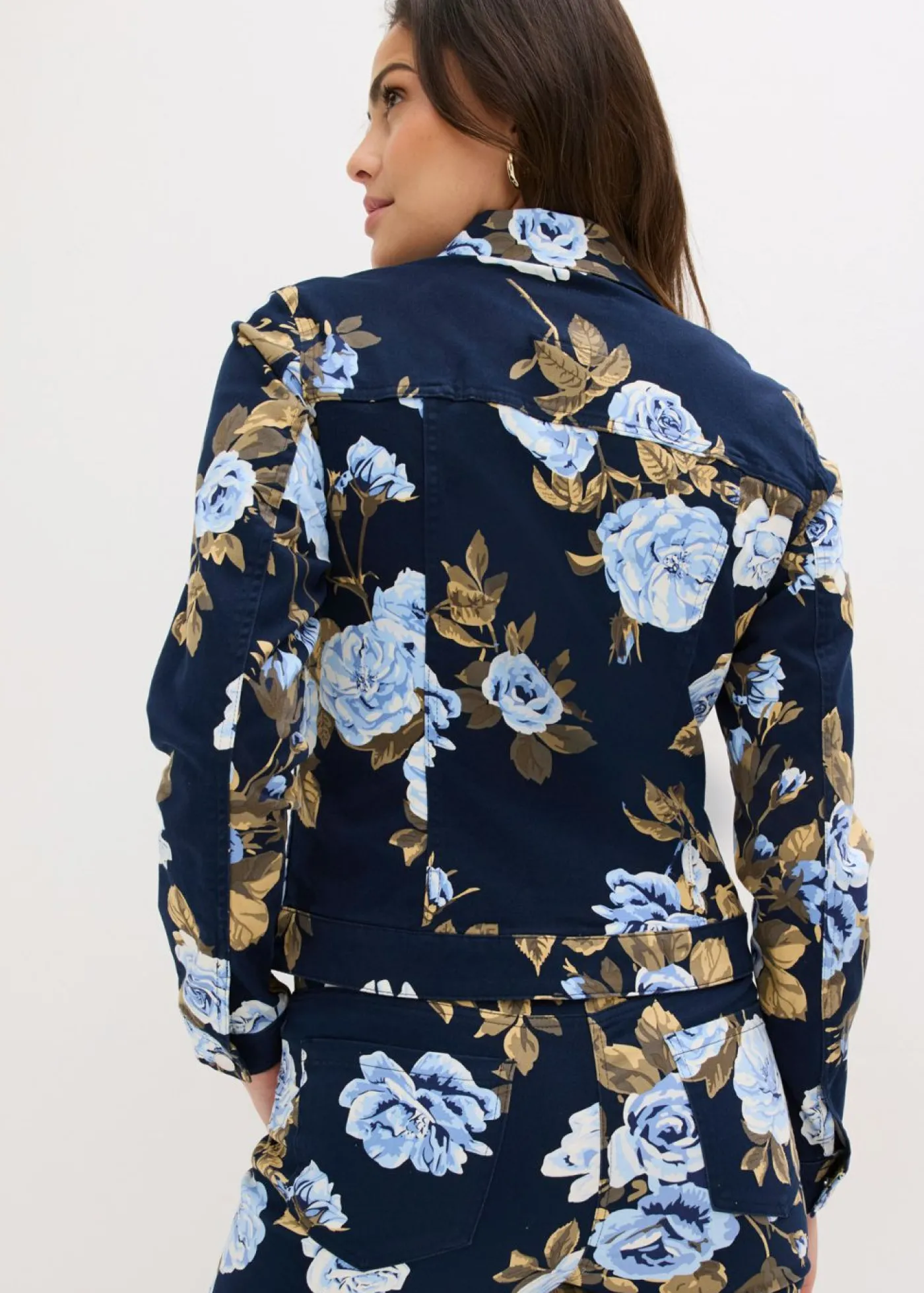 bonprix bonprix Chaqueta de sarga de algodón azul marino-azul-azul New