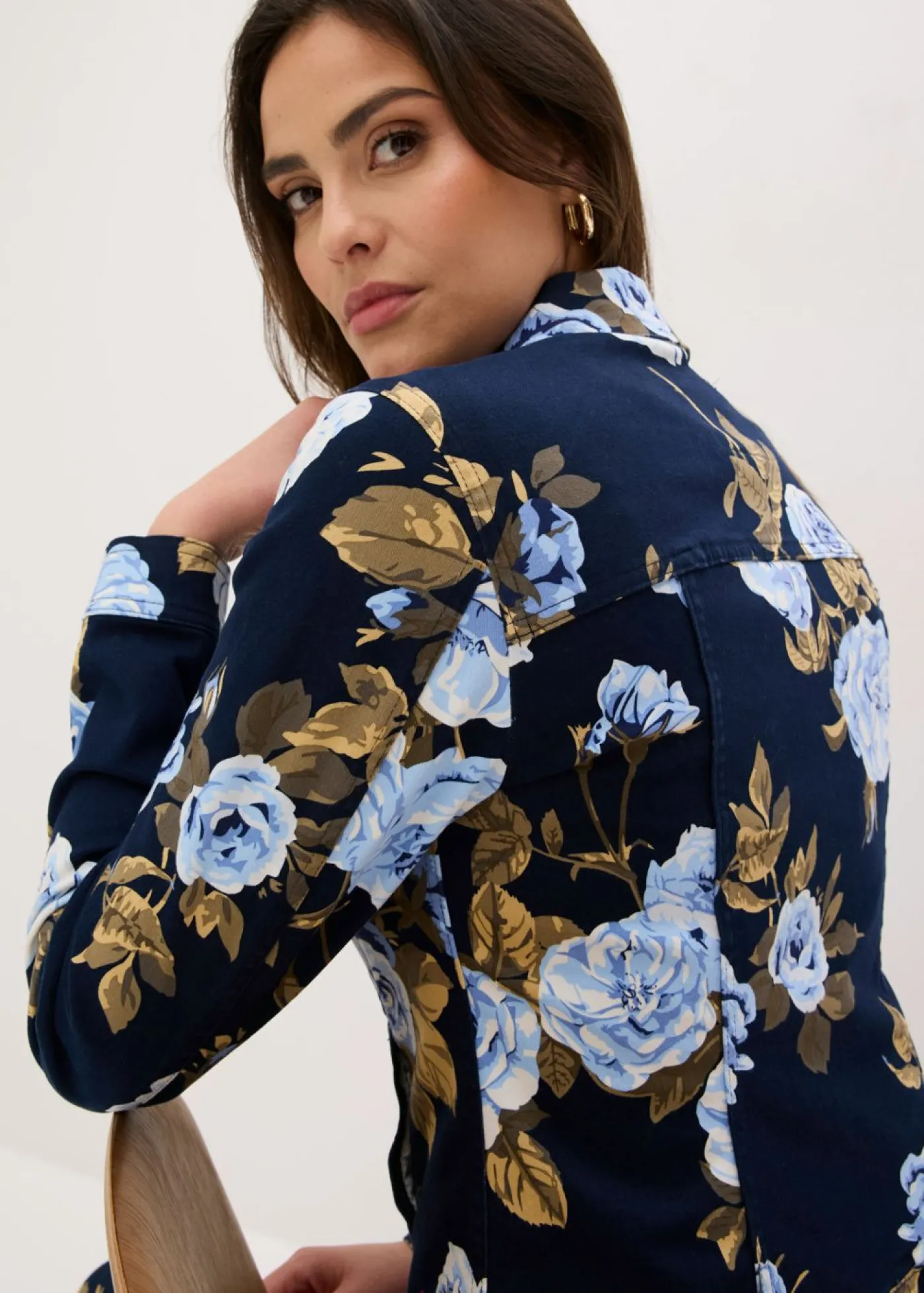 bonprix bonprix Chaqueta de sarga de algodón azul marino-azul-azul New