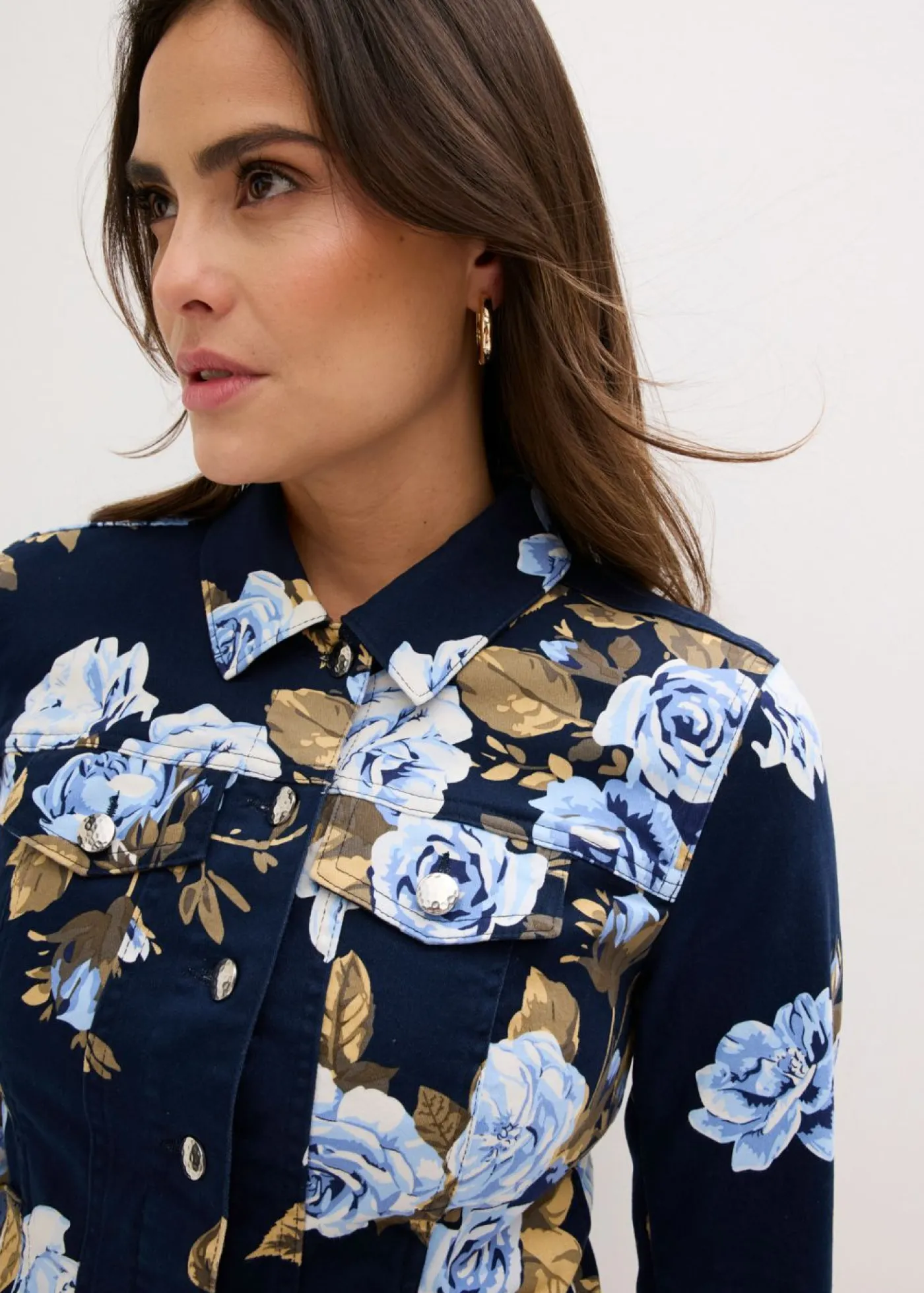 bonprix bonprix Chaqueta de sarga de algodón azul marino-azul-azul New