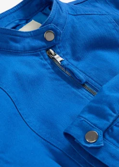 bonprix bonprix Chaqueta de sarga de algodón con insertos elásticos en los laterales Azul ártico Outlet