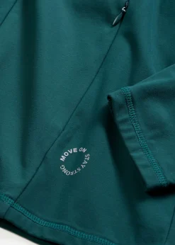bonprix bonprix Chaqueta deportiva térmica con media cremallera y material de secado rápido Verde petróleo Sale