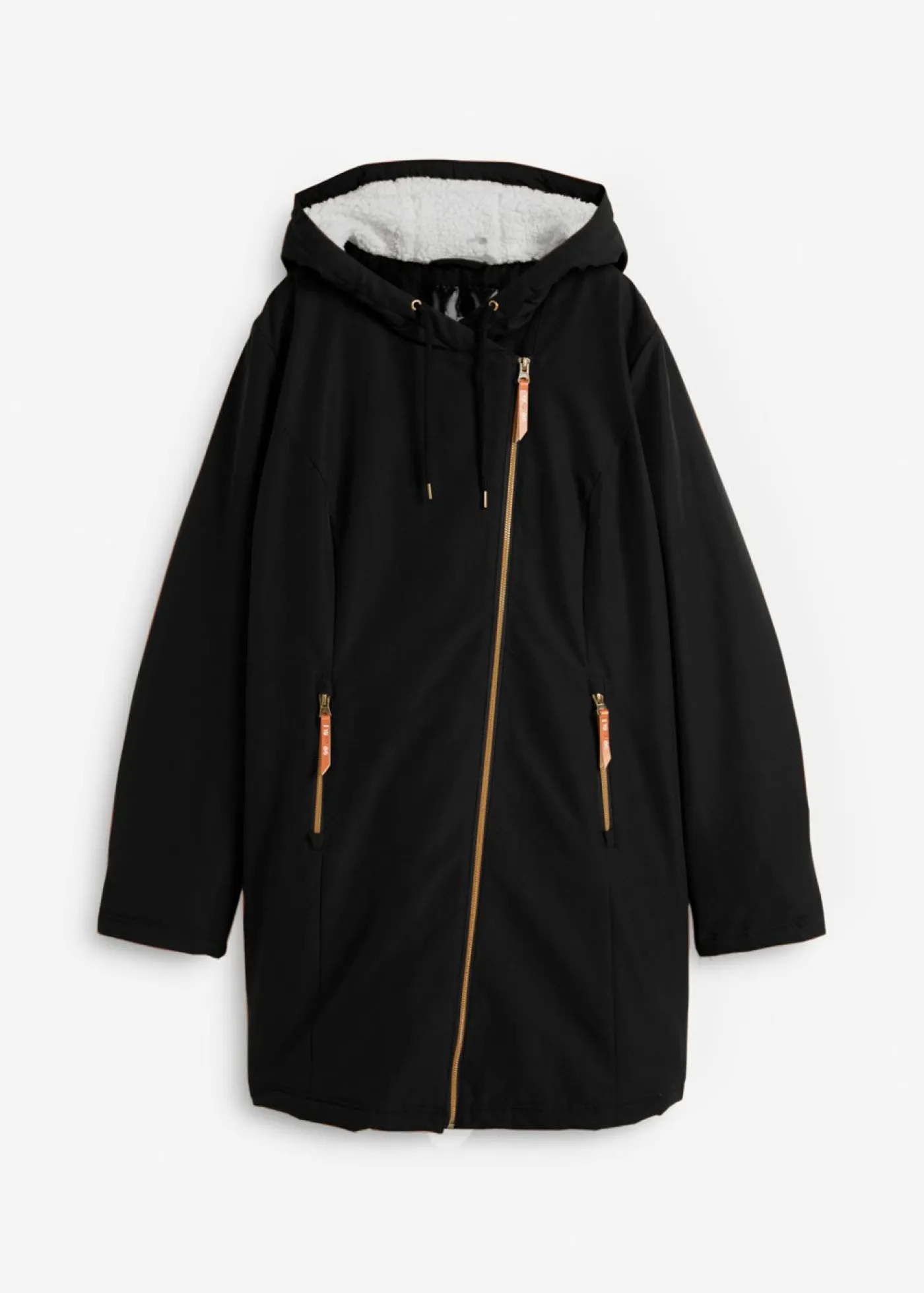 bonprix bonprix Chaqueta forrada con pelo Negro Discount