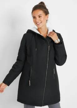 bonprix bonprix Chaqueta forrada con pelo Negro Discount