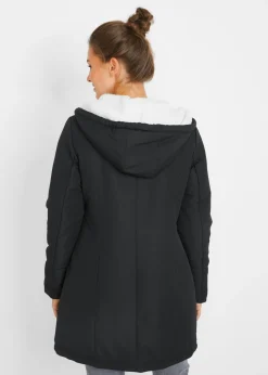 bonprix bonprix Chaqueta forrada con pelo Negro Discount