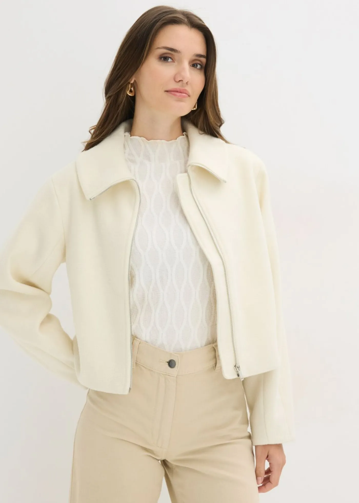 bonprix bonprix Chaqueta forrada oversize Blanco lana Sale
