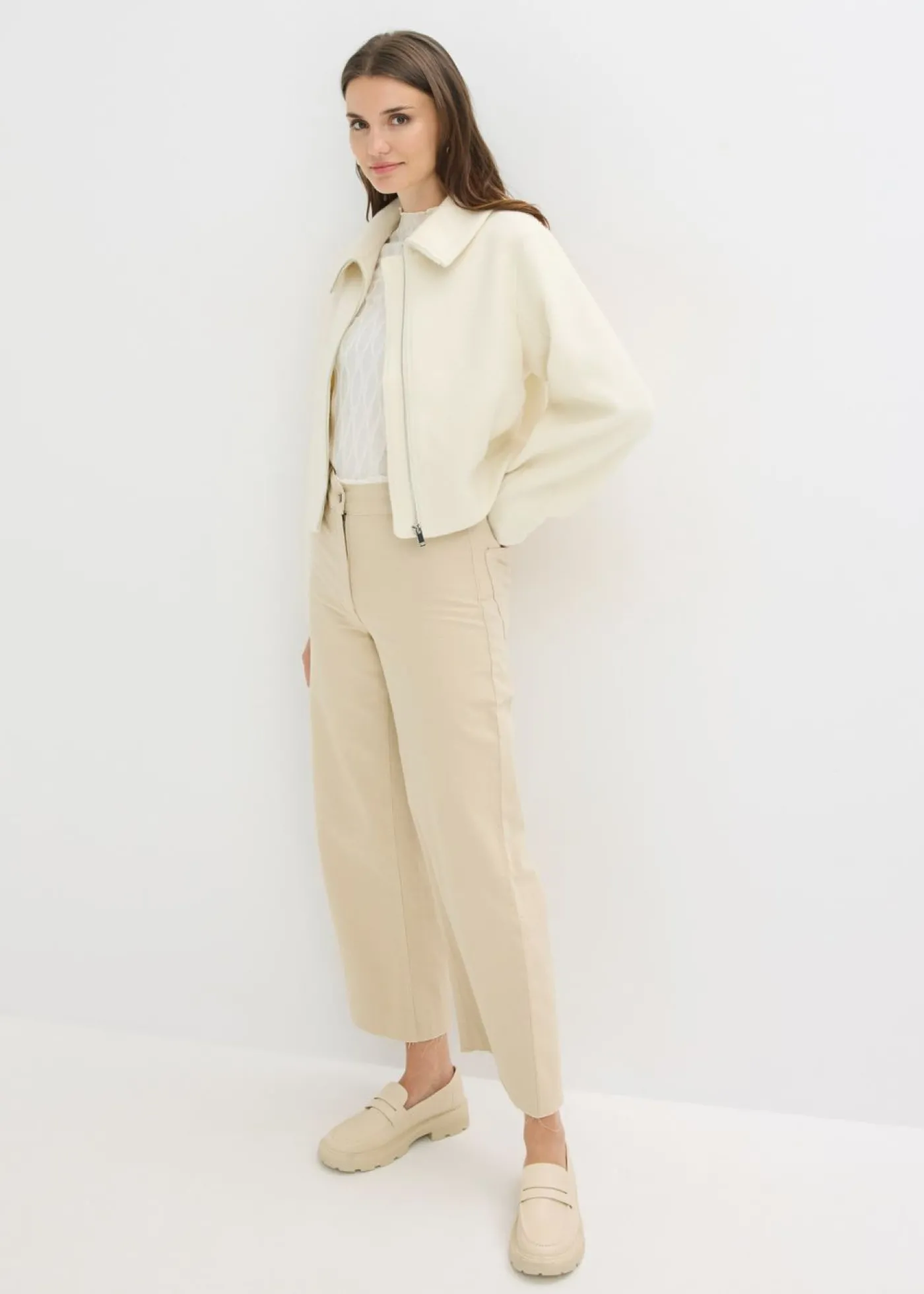 bonprix bonprix Chaqueta forrada oversize Blanco lana Sale