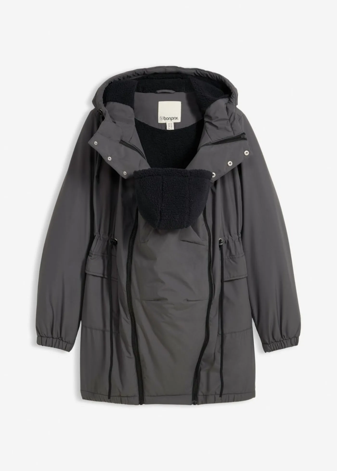 bonprix bonprix Chaqueta forrada para durante y después del embarazo gris oscuro-negro Best