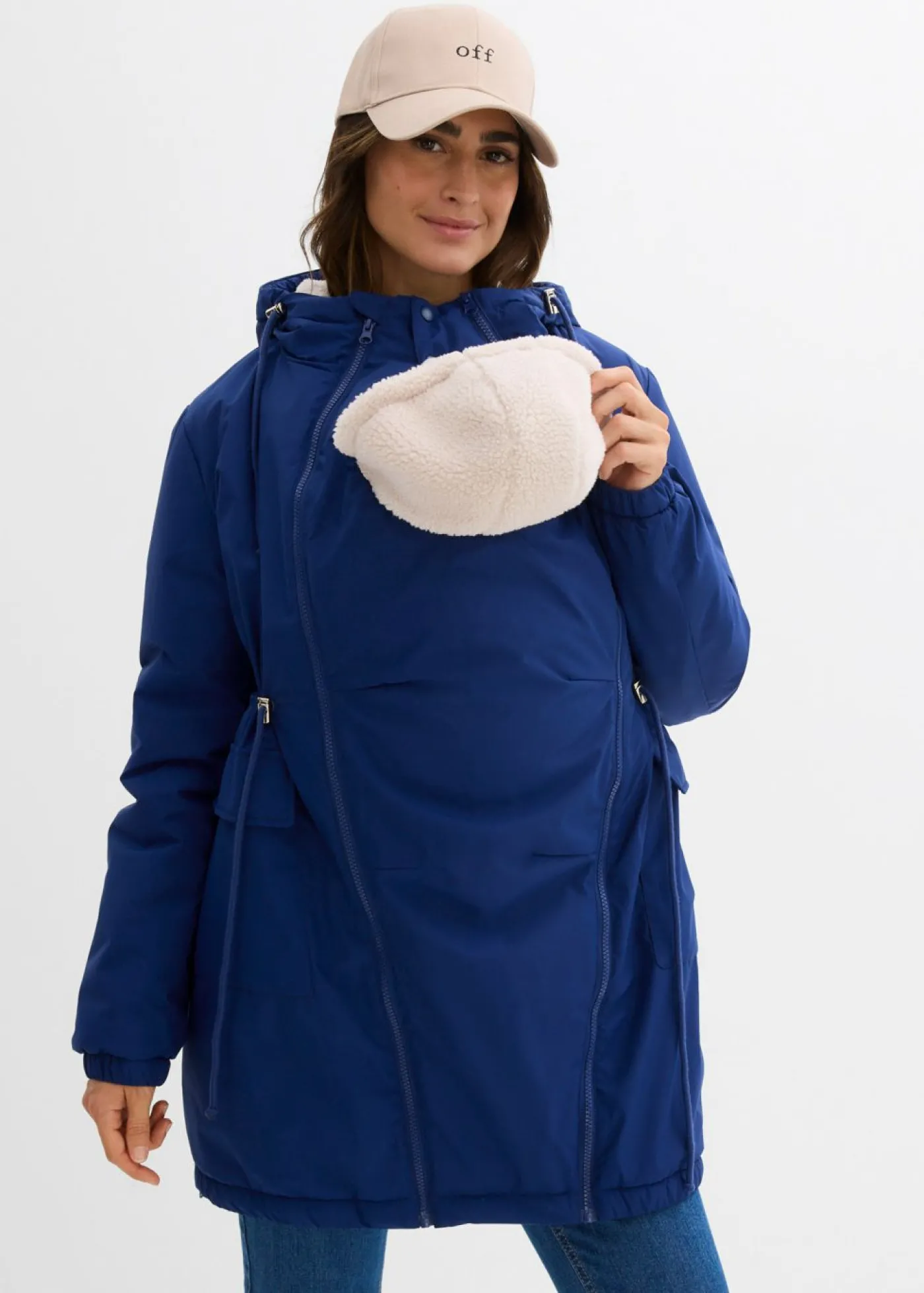 bonprix bonprix Chaqueta forrada para durante y después del embarazo azul marino profundo-gris piedra-plata Best