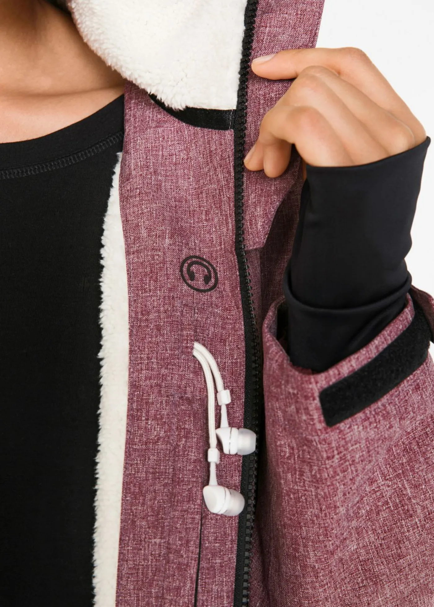 bonprix bonprix Chaqueta funcional con forro polar Burdeos moteado New