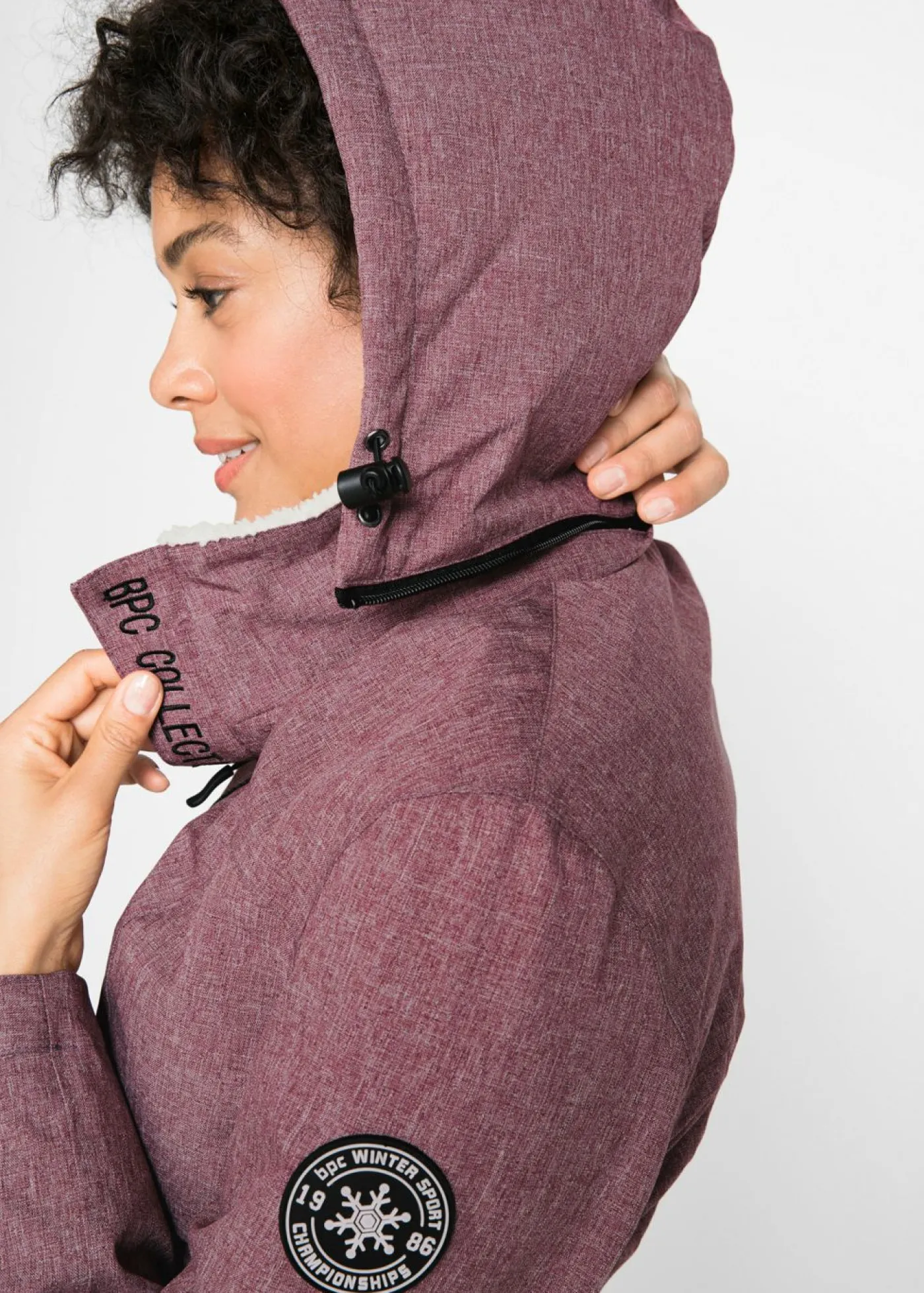 bonprix bonprix Chaqueta funcional con forro polar Burdeos moteado New