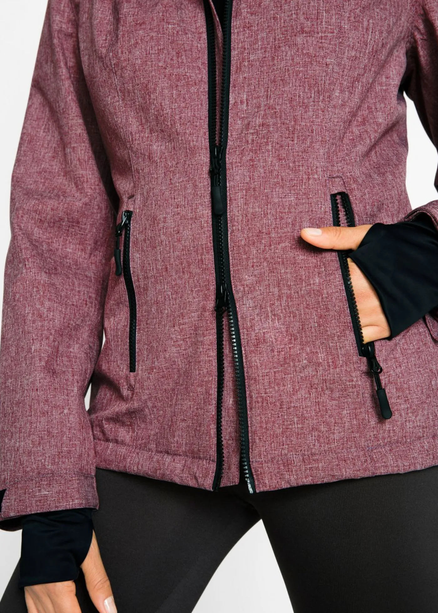 bonprix bonprix Chaqueta funcional con forro polar Burdeos moteado New