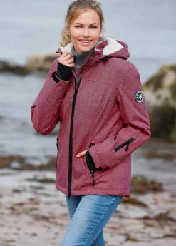 bonprix bonprix Chaqueta funcional con forro polar Burdeos moteado New