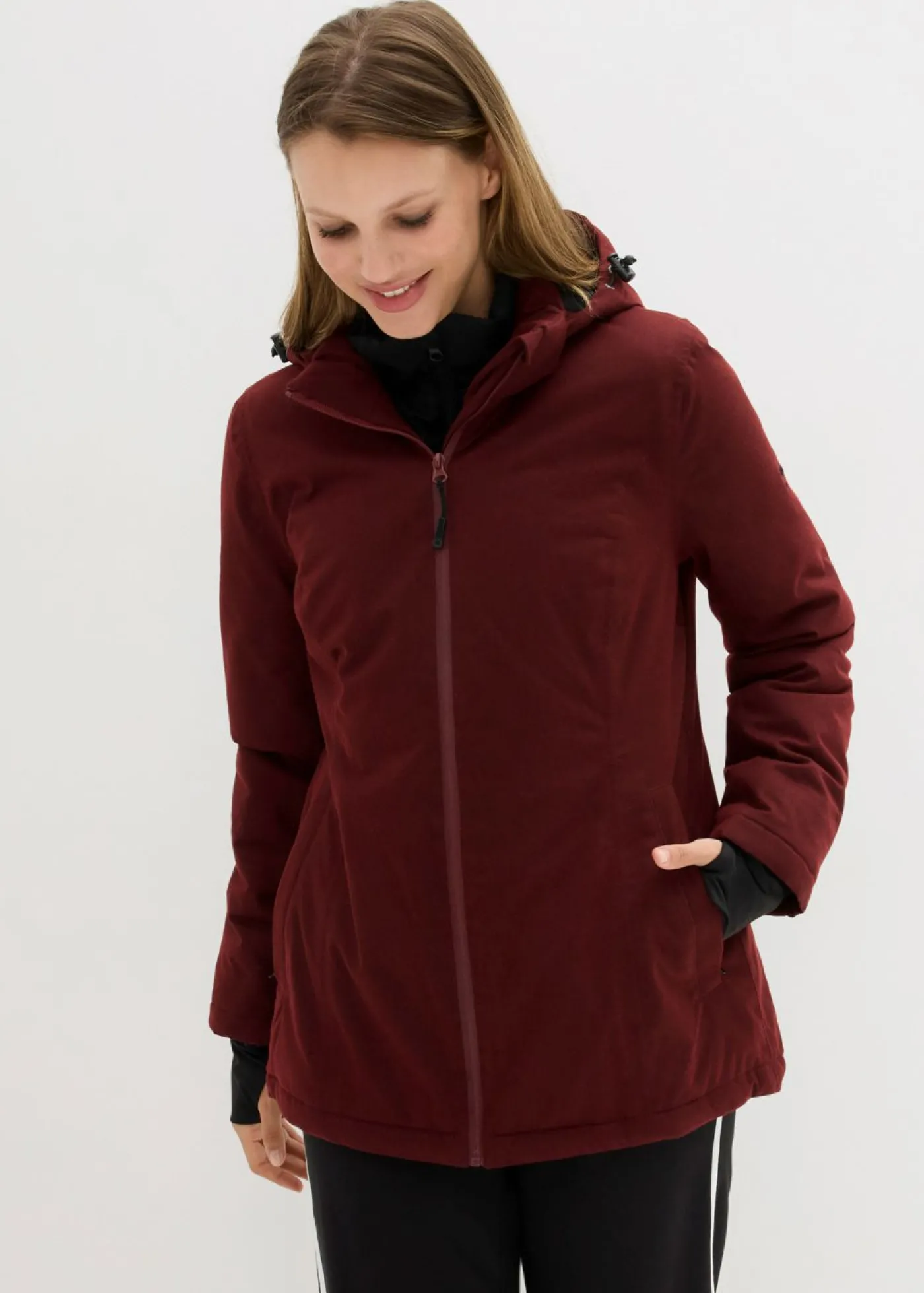 bonprix bonprix Chaqueta funcional, impermeable, efecto 2 en 1 rojo castaño Discount