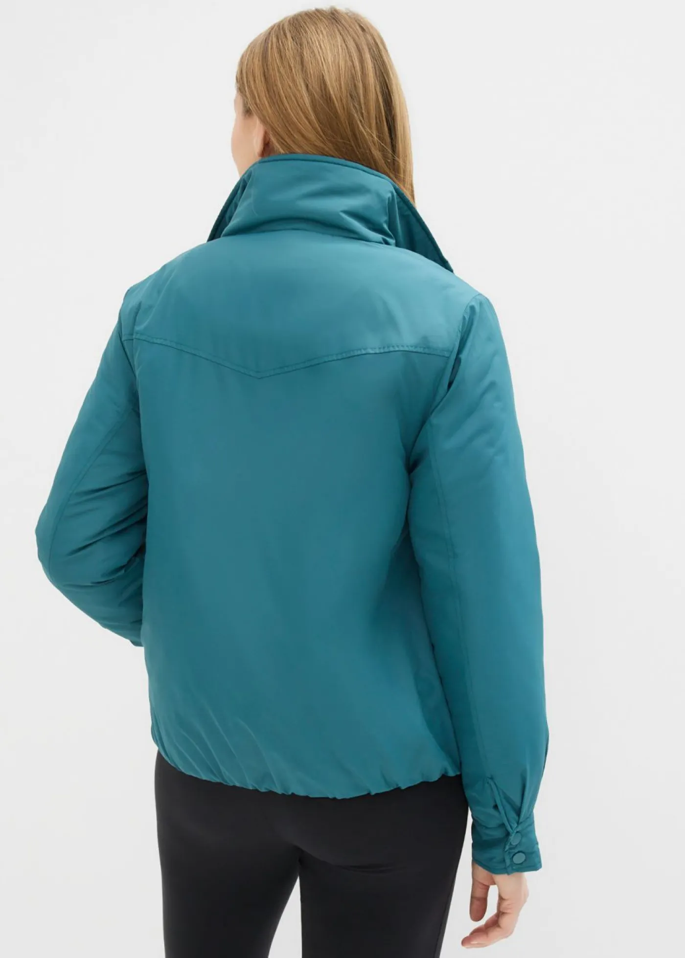 bonprix bonprix Chaqueta funcional impermeable con aspecto 2 en 1 verde pimiento Discount