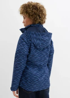 bonprix bonprix Chaqueta funcional impermeable Azul marino/azul provenzal con estampado gráfico Hot