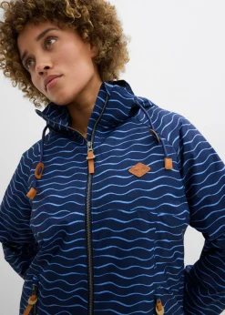 bonprix bonprix Chaqueta funcional impermeable Azul marino/azul provenzal con estampado gráfico Hot