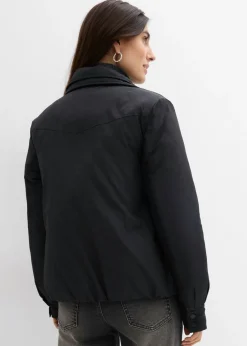 bonprix bonprix Chaqueta funcional impermeable con aspecto 2 en 1 Negro Outlet