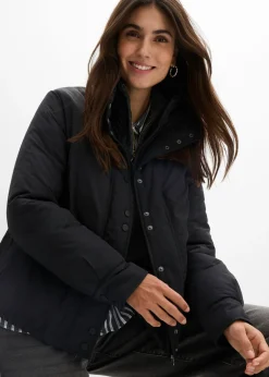 bonprix bonprix Chaqueta funcional impermeable con aspecto 2 en 1 Negro Outlet