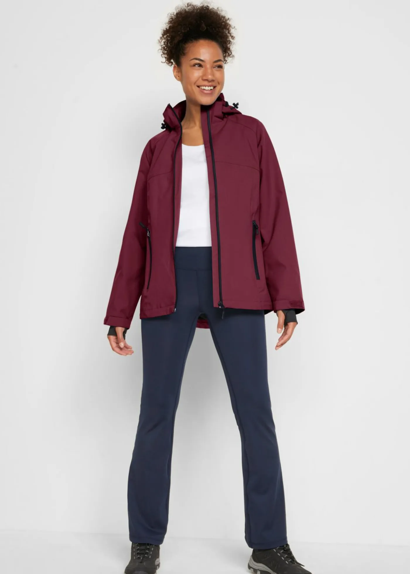bonprix bonprix Chaqueta funcional impermeable con detalles reflectantes rojo avellana Outlet