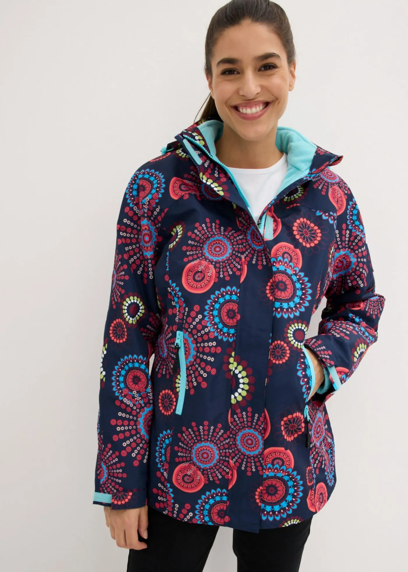 bonprix bonprix Chaqueta funcional impermeable 3 en 1 con capucha Azul marino Sale