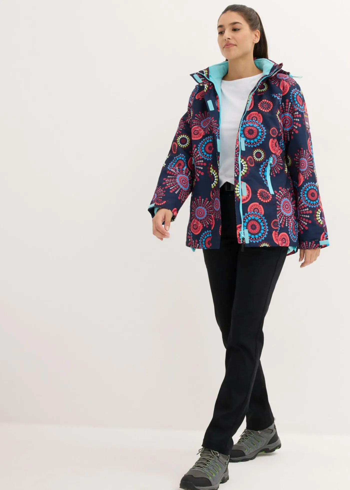 bonprix bonprix Chaqueta funcional impermeable 3 en 1 con capucha Azul marino Sale