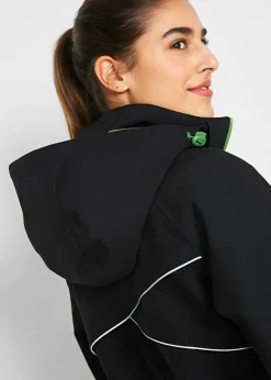 bonprix bonprix Chaqueta funcional impermeable con detalles reflectantes Negro New