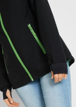 bonprix bonprix Chaqueta funcional impermeable con detalles reflectantes Negro New