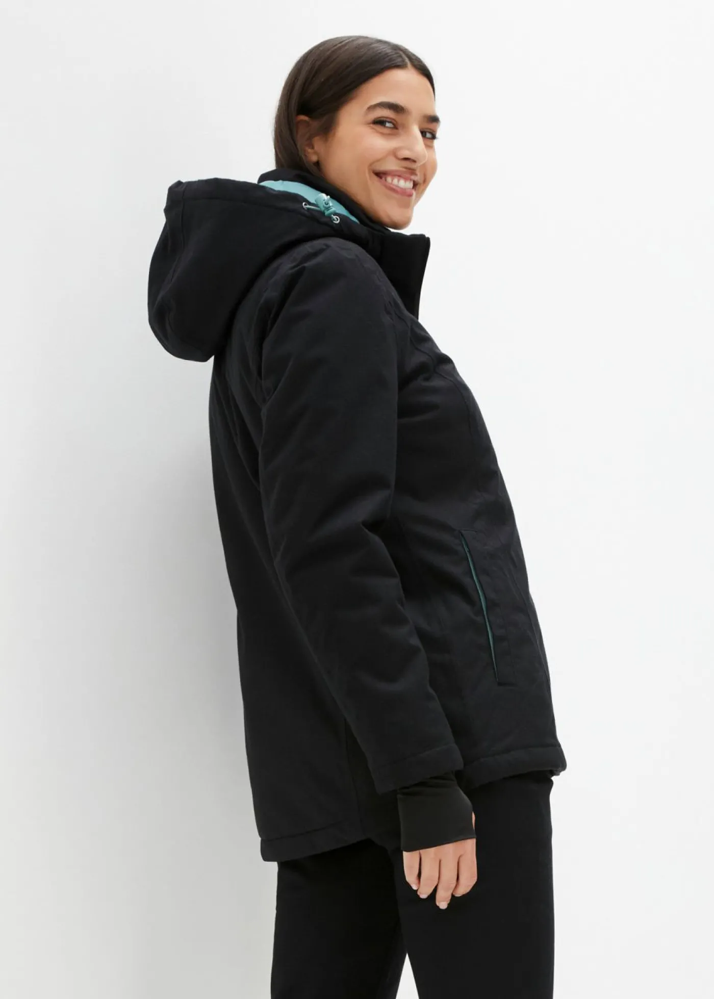 bonprix bonprix Chaqueta funcional, impermeable, efecto 2 en 1 Negro New