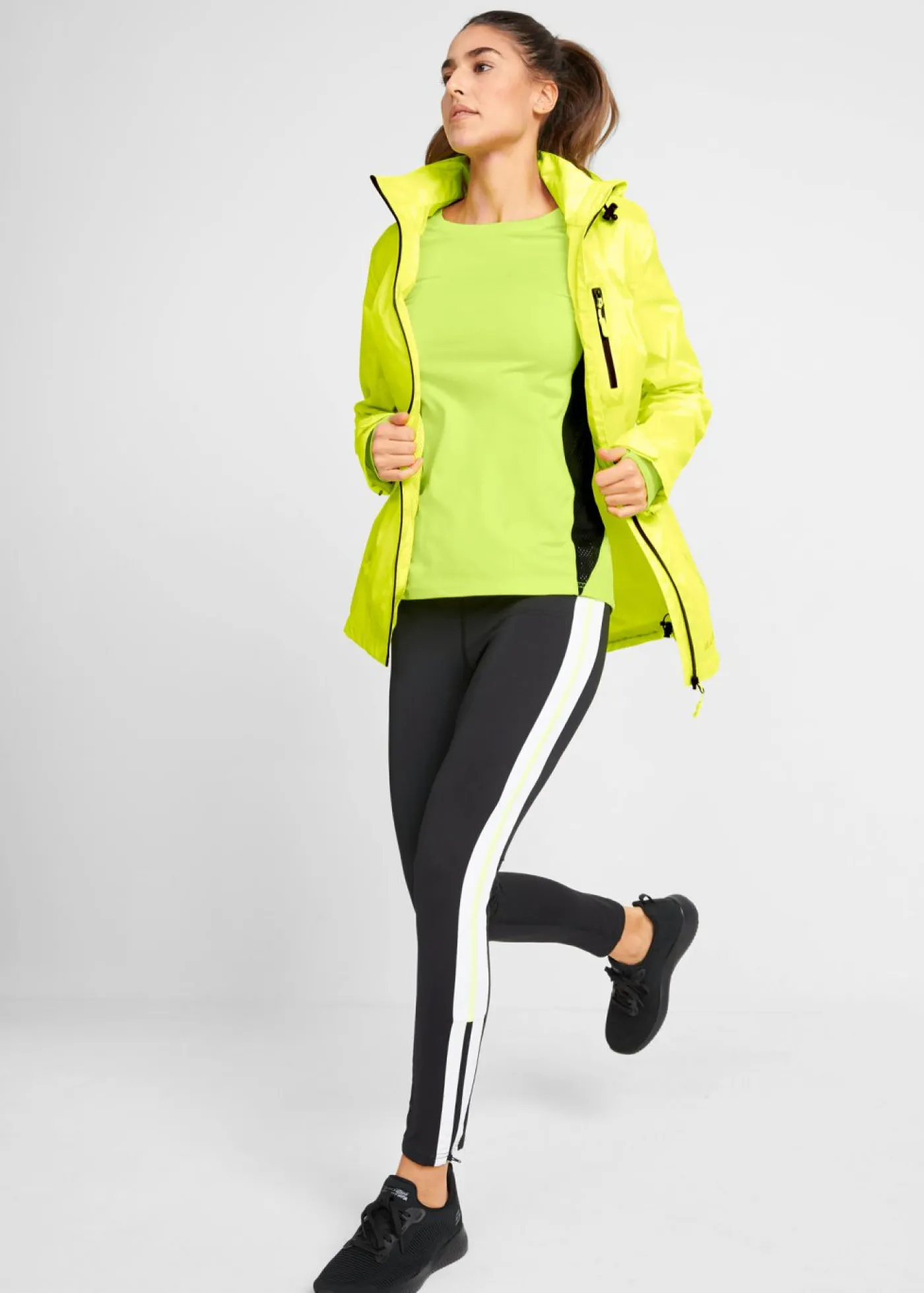 bonprix bonprix Chaqueta funcional reflectante e impermeable Amarillo neón Discount