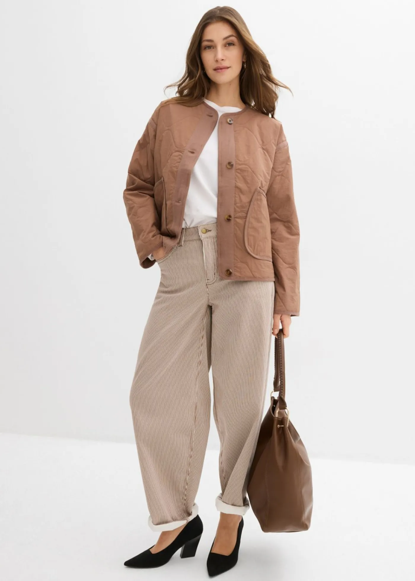 bonprix bonprix Chaqueta guateada Marrón castaño