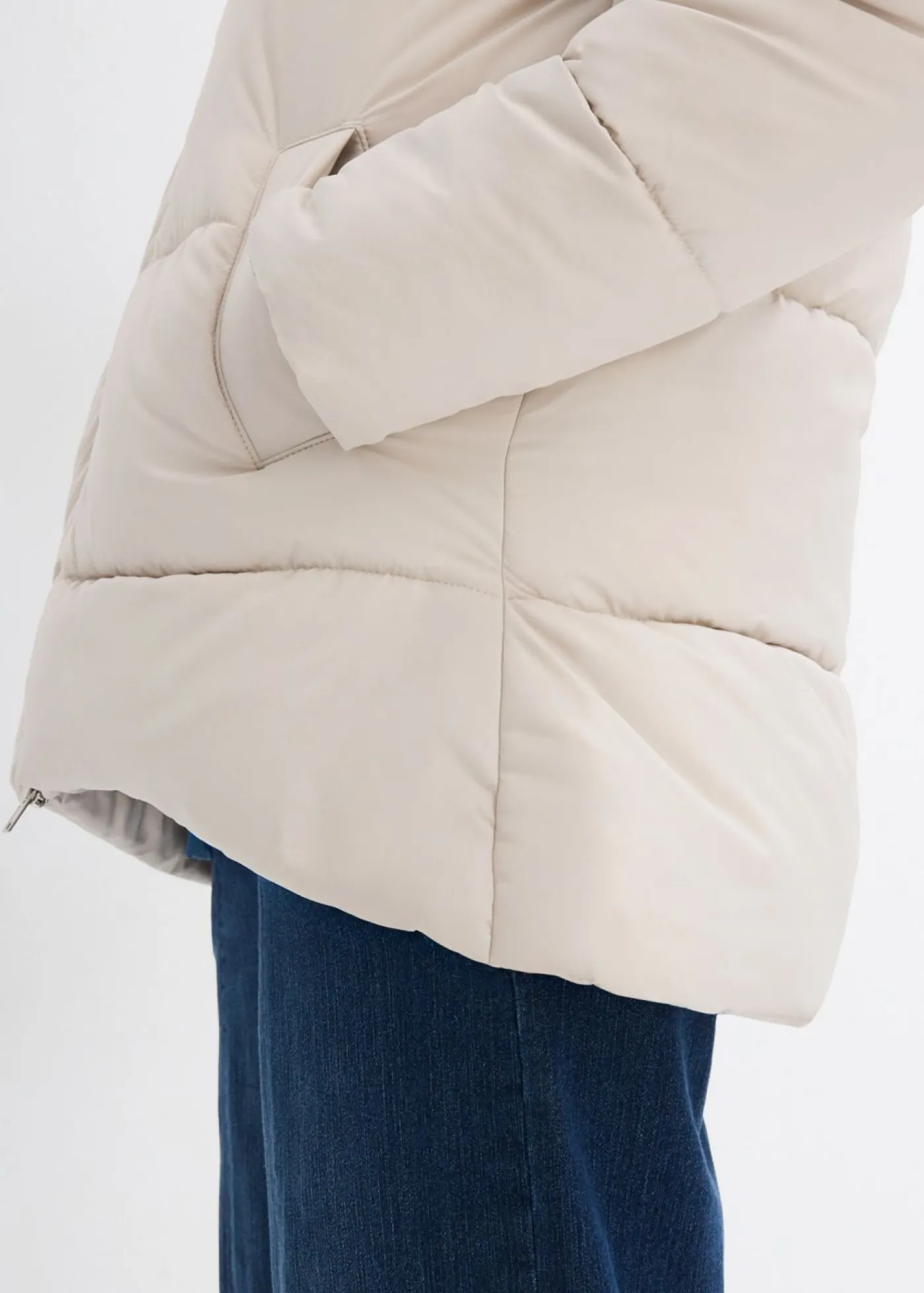 bonprix bonprix Chaqueta guateada con corte holgado masilla