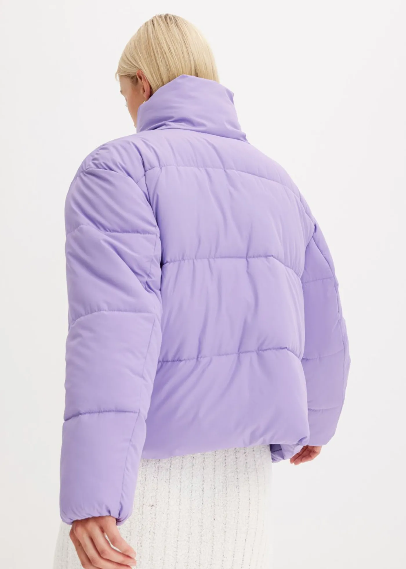bonprix bonprix Chaqueta guateada con cuello alto Lila suave Discount