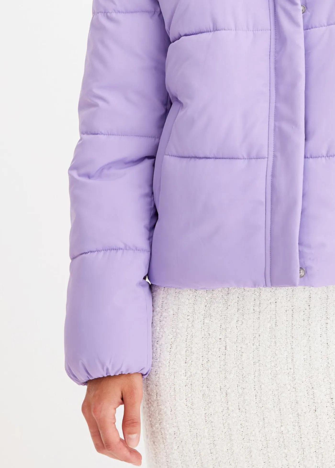 bonprix bonprix Chaqueta guateada con cuello alto Lila suave Discount