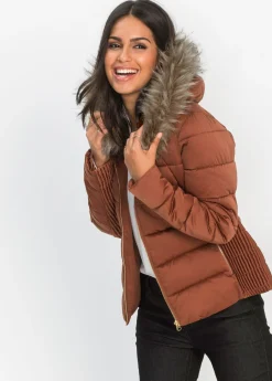 bonprix bonprix Chaqueta guateada de poliéster reciclado Marrón castaño Sale