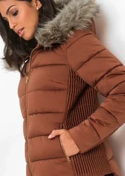 bonprix bonprix Chaqueta guateada de poliéster reciclado Marrón castaño Sale