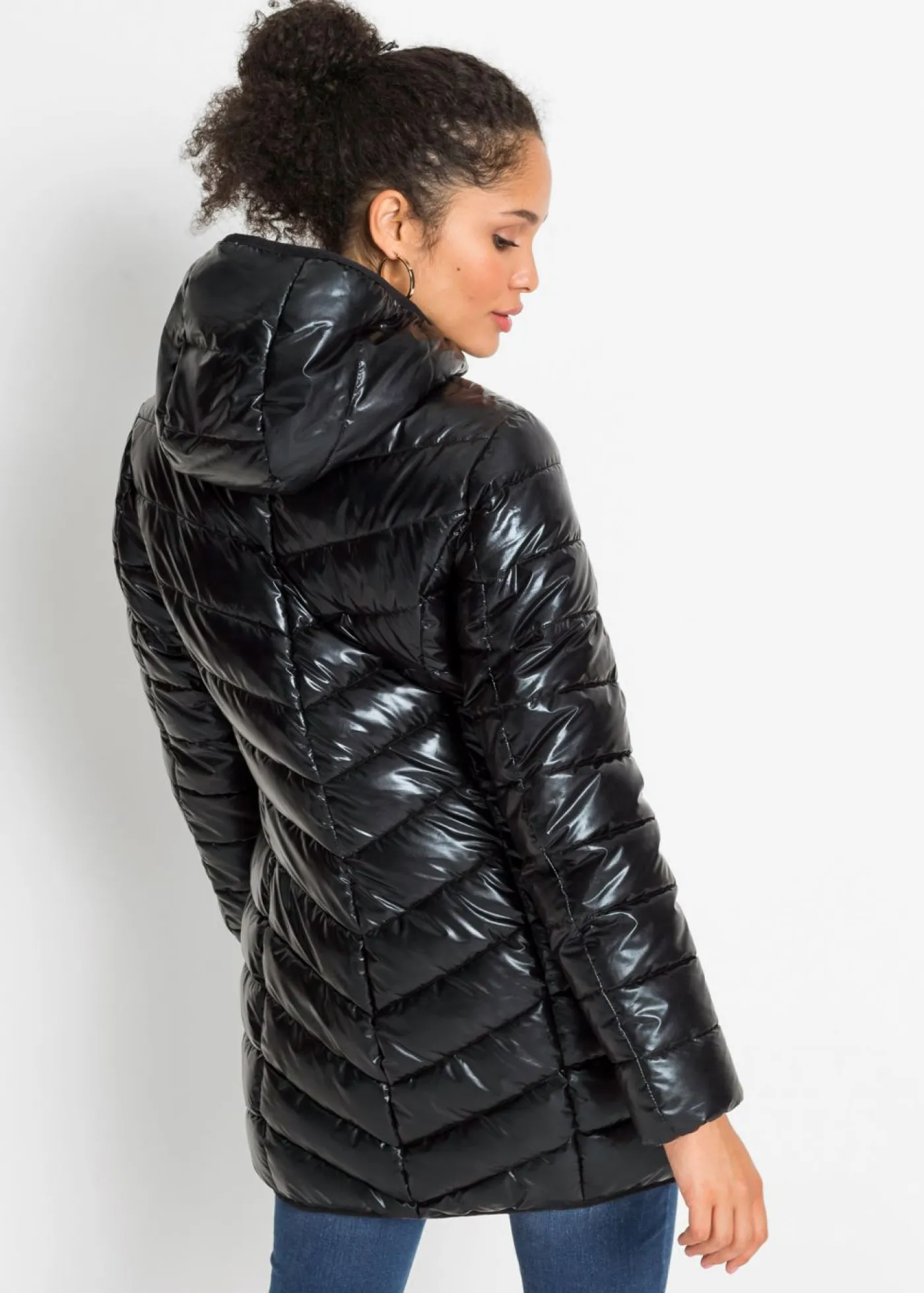 bonprix bonprix Chaqueta guateada efecto metalizado Negro metalizado Discount