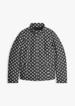 bonprix bonprix Chaqueta guateada reversible con estampado Negro-blanco lana Outlet