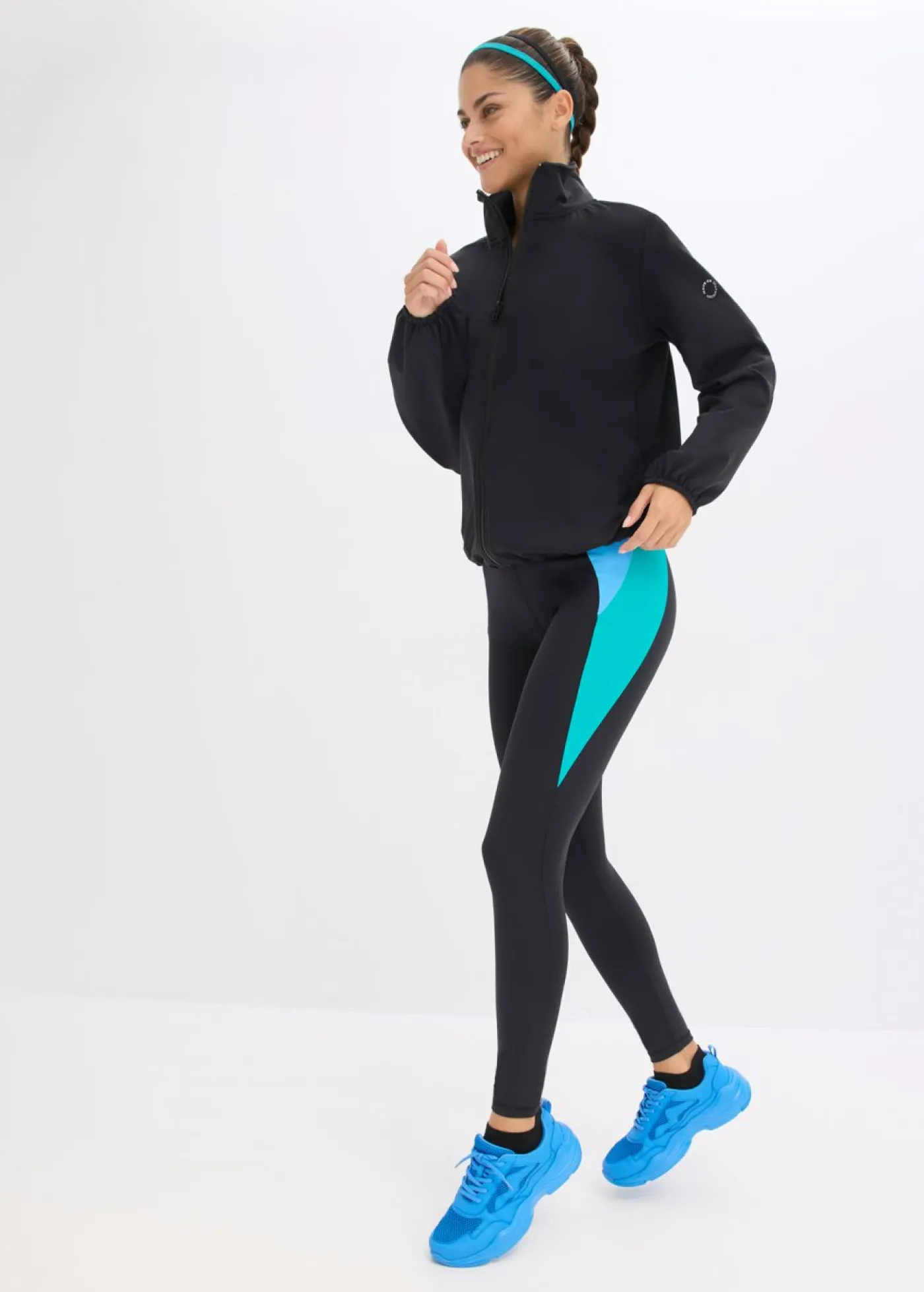 bonprix bonprix Chaqueta holgada de chándal de algodón resistente Gris-negro Best
