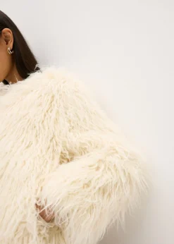 bonprix bonprix Chaqueta holgada de pelo sintético blanco perla Best