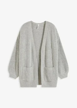 bonprix bonprix Chaqueta holgada de punto Gris claro moteado