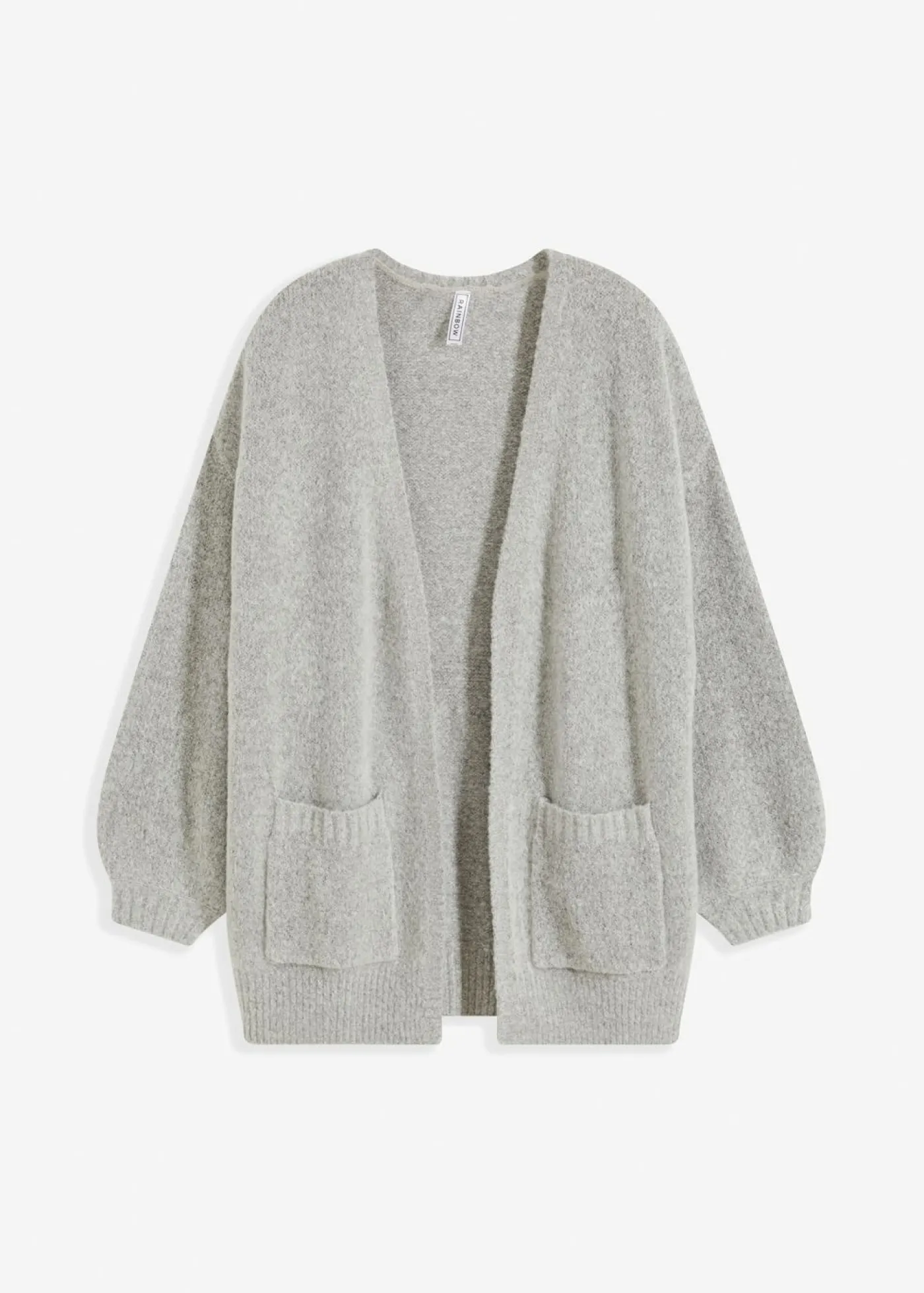 bonprix bonprix Chaqueta holgada de punto Gris claro moteado