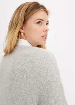 bonprix bonprix Chaqueta holgada de punto Gris claro moteado