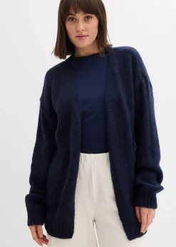 bonprix bonprix Chaqueta holgada de punto grueso Azul marino Sale