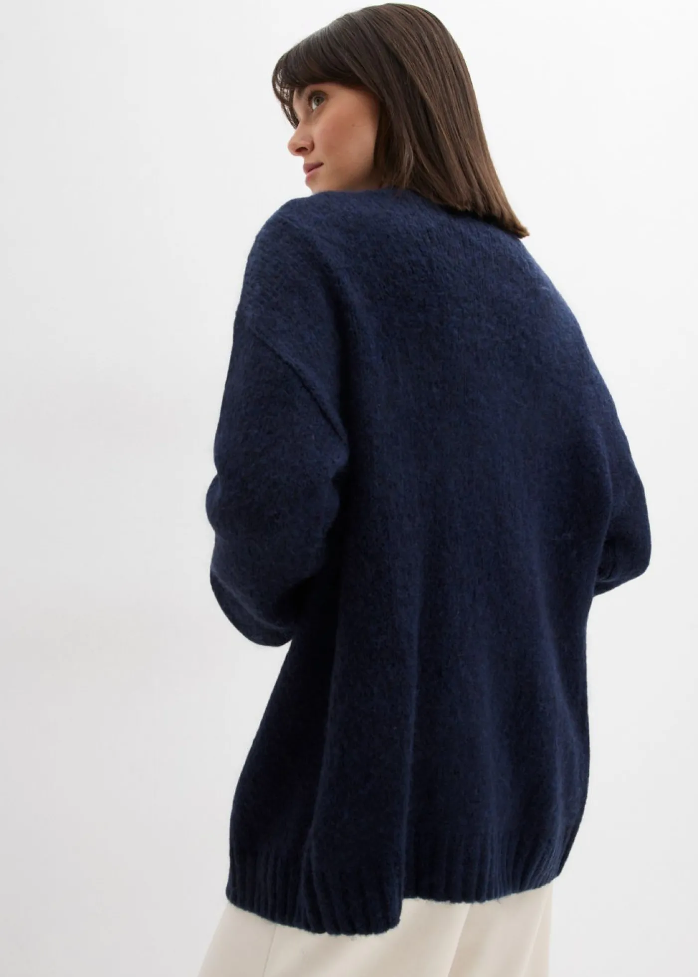bonprix bonprix Chaqueta holgada de punto grueso Azul marino Sale