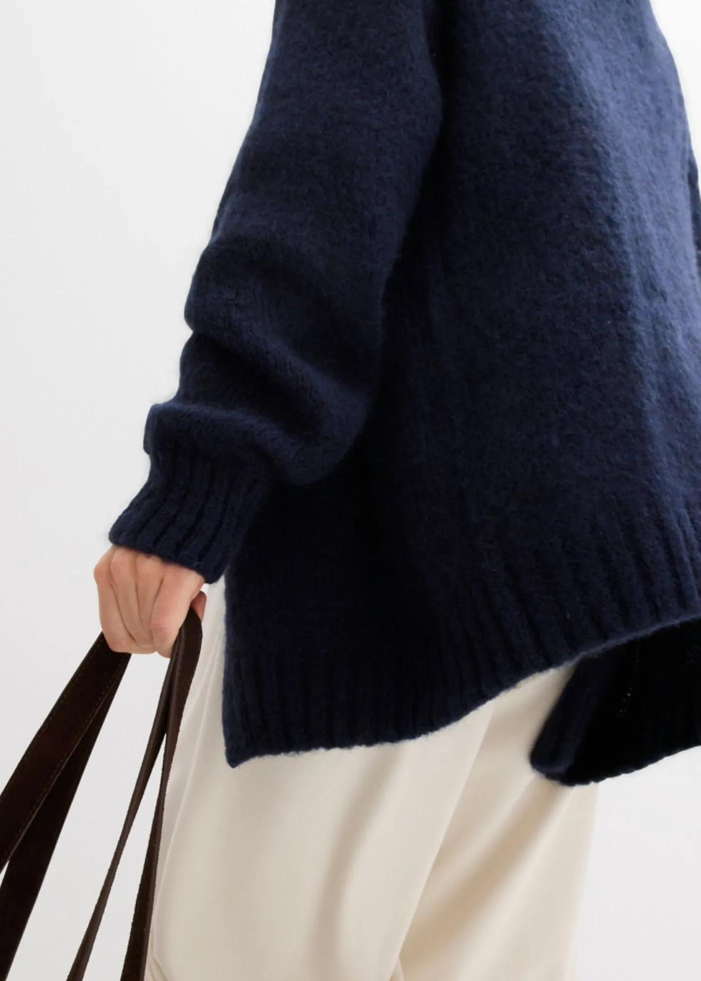 bonprix bonprix Chaqueta holgada de punto grueso Azul marino Sale