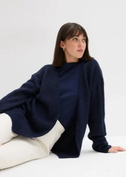 bonprix bonprix Chaqueta holgada de punto grueso Azul marino Sale