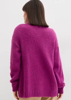 bonprix bonprix Chaqueta holgada de punto grueso Fucsia oscuro Clearance